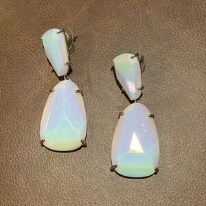Kendra Scott Katie Statement Earrings White Iridescent